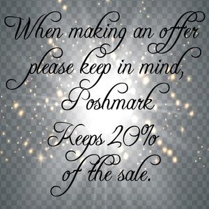 💥Making an offer? Keep in mind Poshmark’s 20%💥